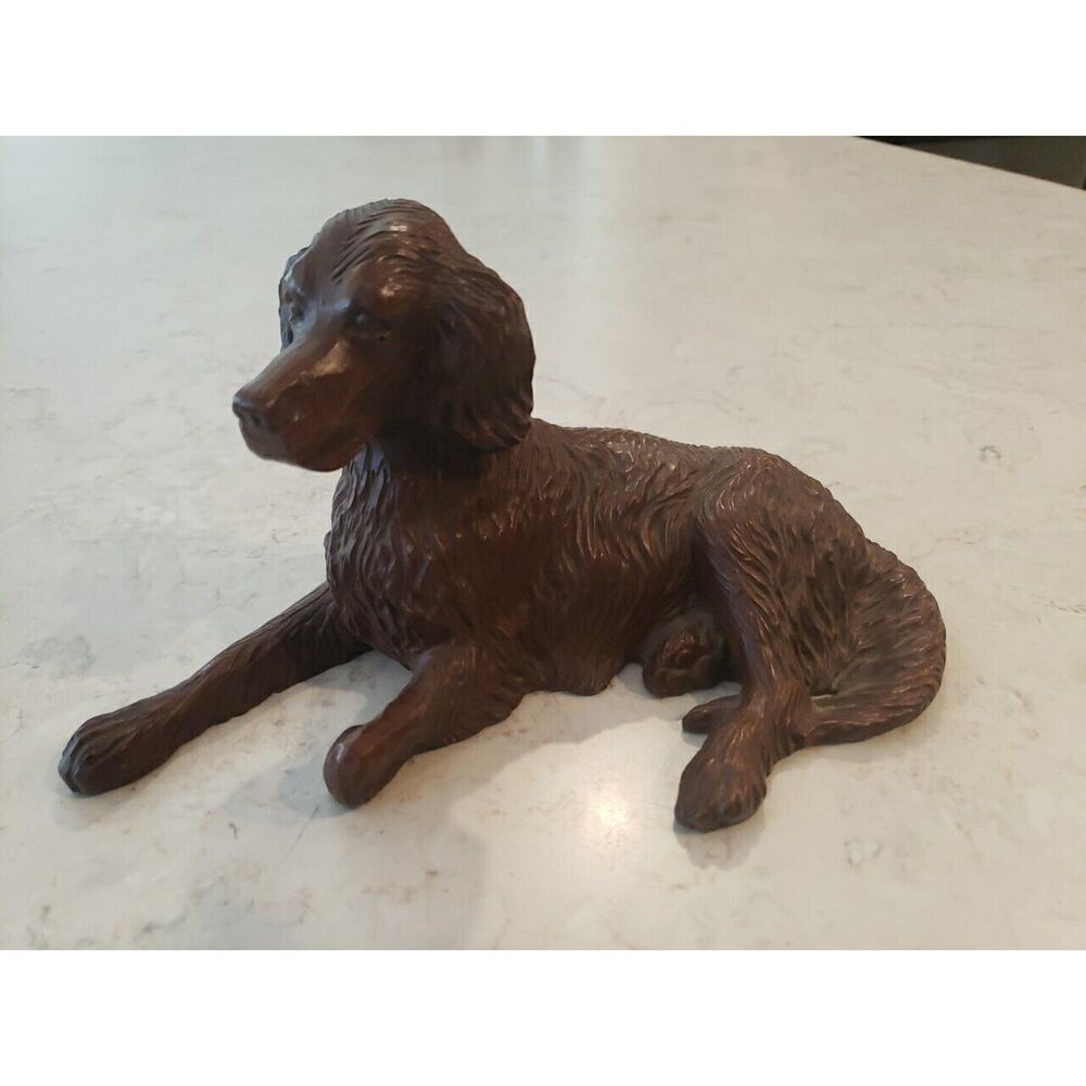 Vintage Red Mill Hand Crafted Carved Brown Pecan Shell Resin Irish Setter Dog